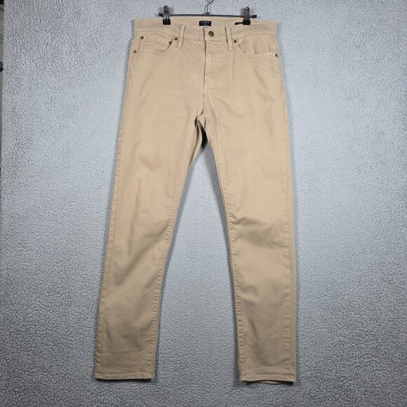 J. Crew Pants Mens Size 32x32 Beige Khaki Flex Slim Fit 5 Pocket Cotton Blend - Picture 1 of 11